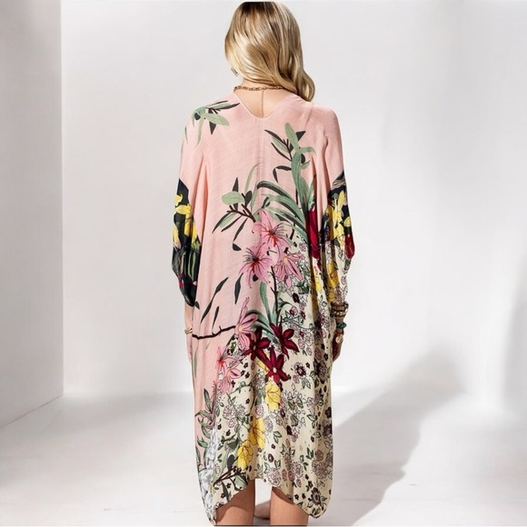 Stunning Boho Floral Zephyrlily Kimono Wrap OSFM - Picture 4 of 9